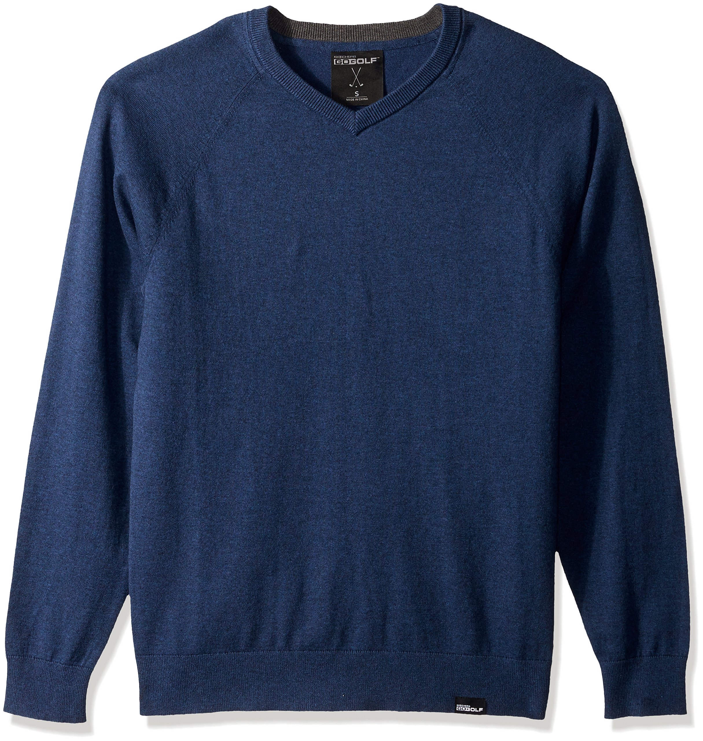 Skechers Men's Fairway Long Sleeve V-Neck Cotton Cashmere Sweater Vest - Warm Winter Layering for Office & Casual Outfits