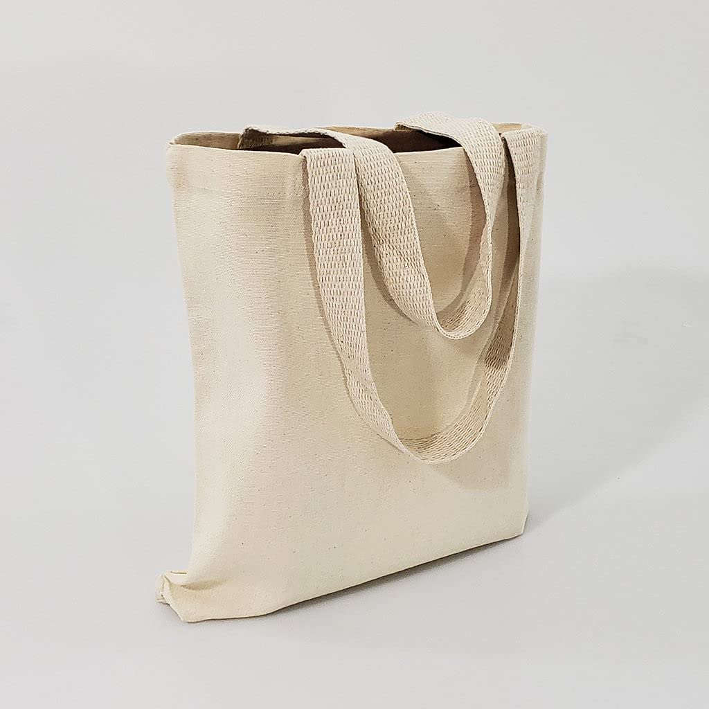 Eco-Friendly Reusable Cotton Canvas Tote Bags - Customizable Cute Book Bags for Gifts & Party Favors (12x12x3 inches) - Perfect for Book Lovers, Shopping, Beach Trips & Everyday Use