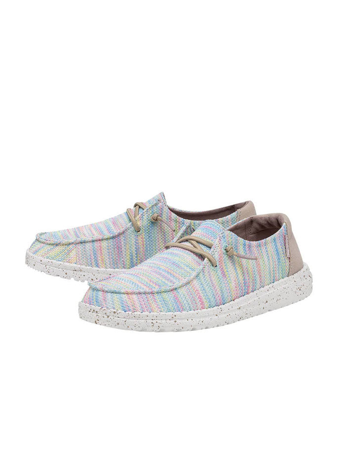 Hey Dude Women's Wendy Sox Slip-On Shoes - Comfortable Lightweight Casual Sneakers in Aurora White Size 6 | Perfect for Walking, Travel & Everyday Wear