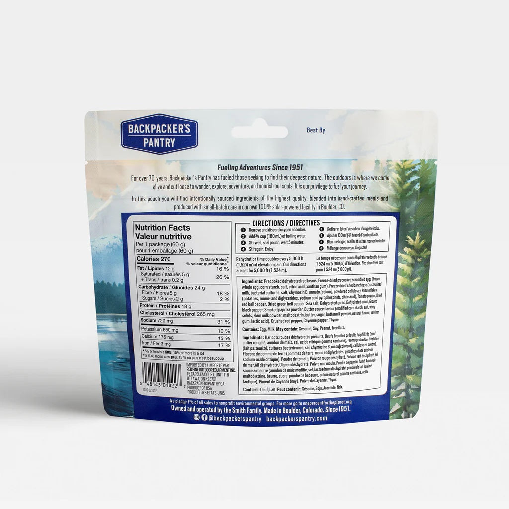 Backpacker's Pantry Summit Breakfast Scramble - Single Serving Freeze-Dried Meal for Hiking, Camping & Emergency Preparedness | Lightweight & Easy to Prepare