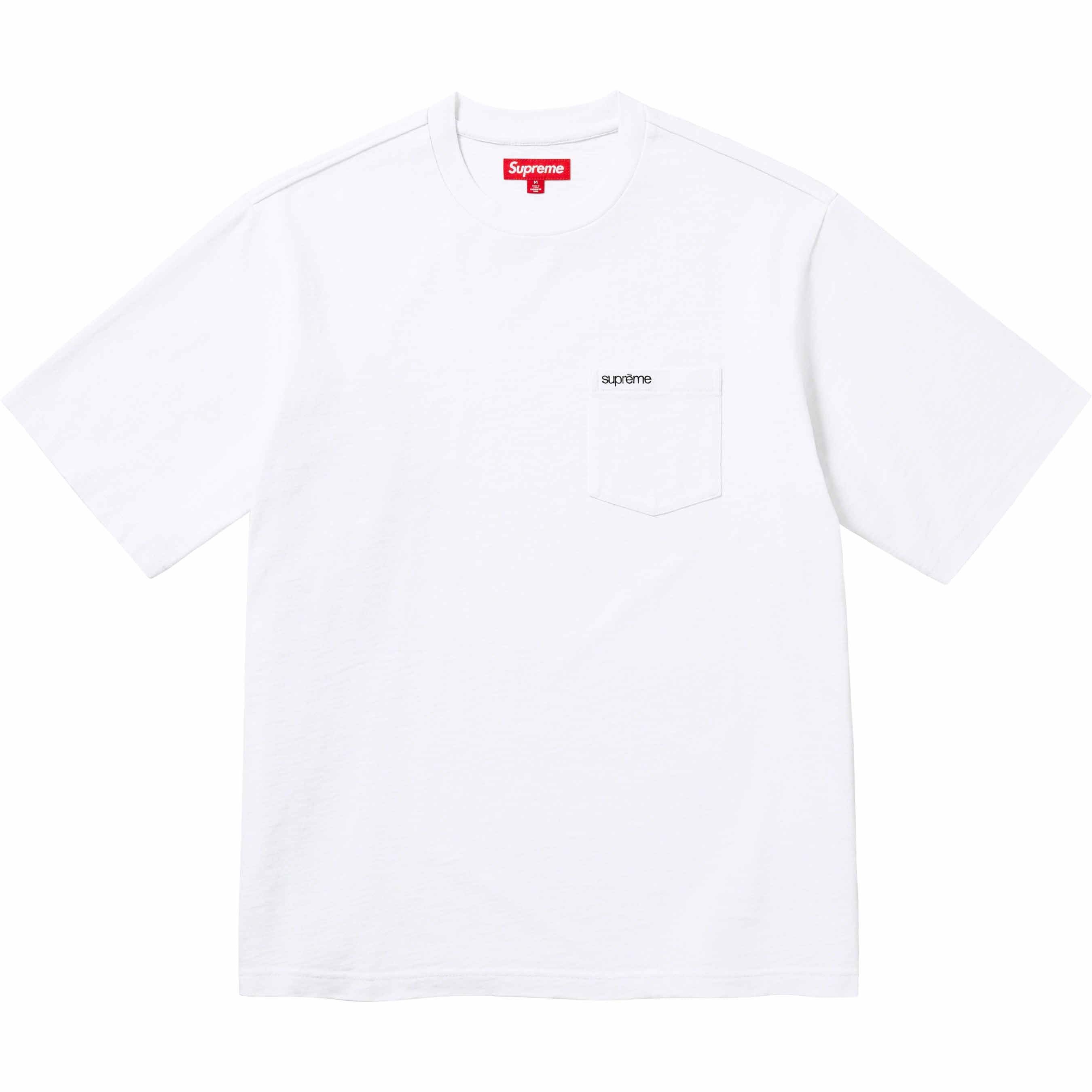 SUPREME 23FW Spring Summer Pocket Tee - Men's Casual Short Sleeve T-Shirt with Chest Pocket for Streetwear & Everyday Wear