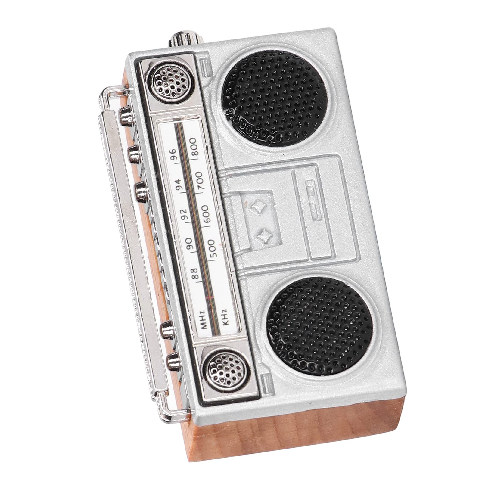 1:12 Scale Miniature Retro Wooden Radio Toy for Dollhouse - Composite Wood & Simulated Alloy - Dollhouse Accessories for Christmas & Home Decor - Perfect for Dollhouse Displays, Collectors & Holiday Gifts