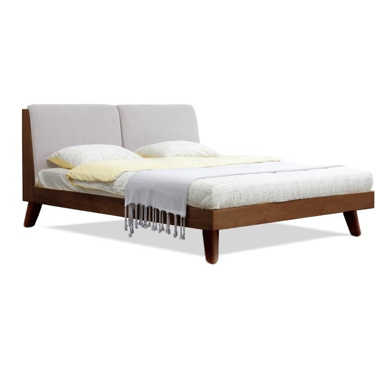 Solid Oak Wood Soft Bed Frame - Queen Size, Natural Wood Finish - Perfect for Master Bedrooms, Guest Rooms & Cozy Home Decor