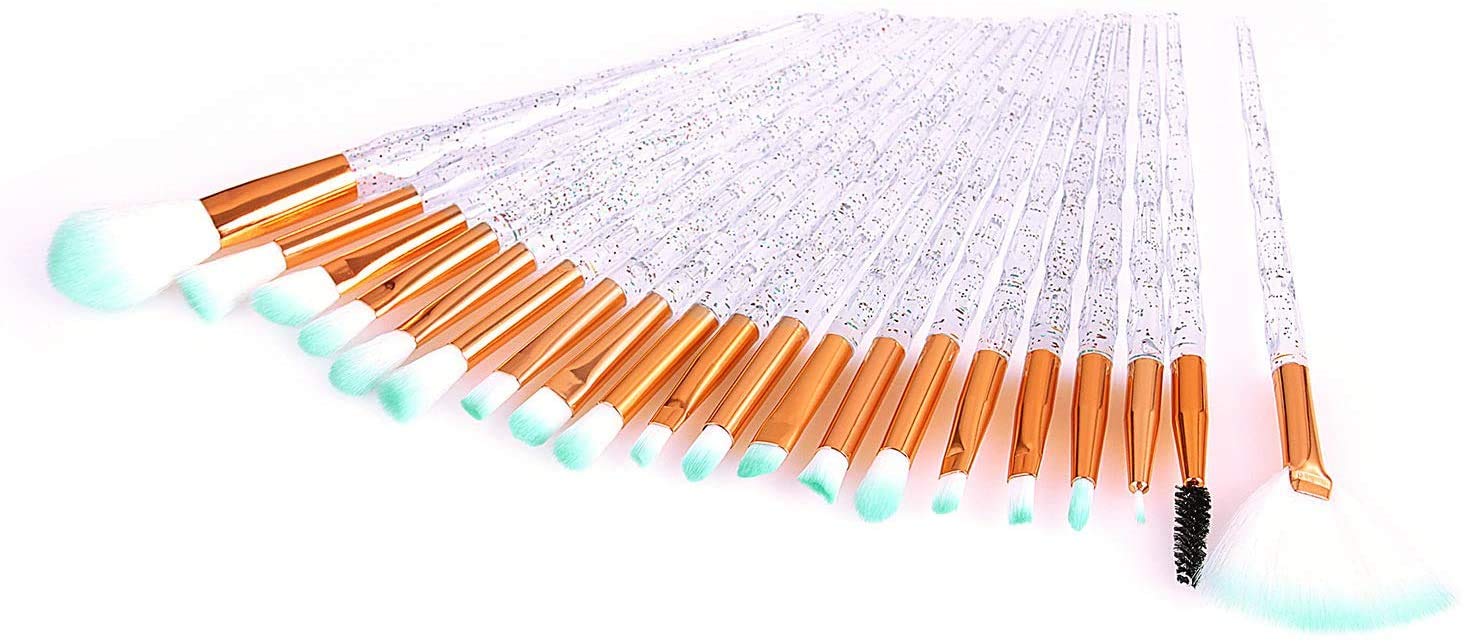 Nincee 20-Piece Premium Makeup Brush Set - Professional Foundation, Blush, Concealer & Eyeshadow Brushes for Flawless Makeup Application - Perfect for Daily Use, Travel & Professional Makeup Artists (White)