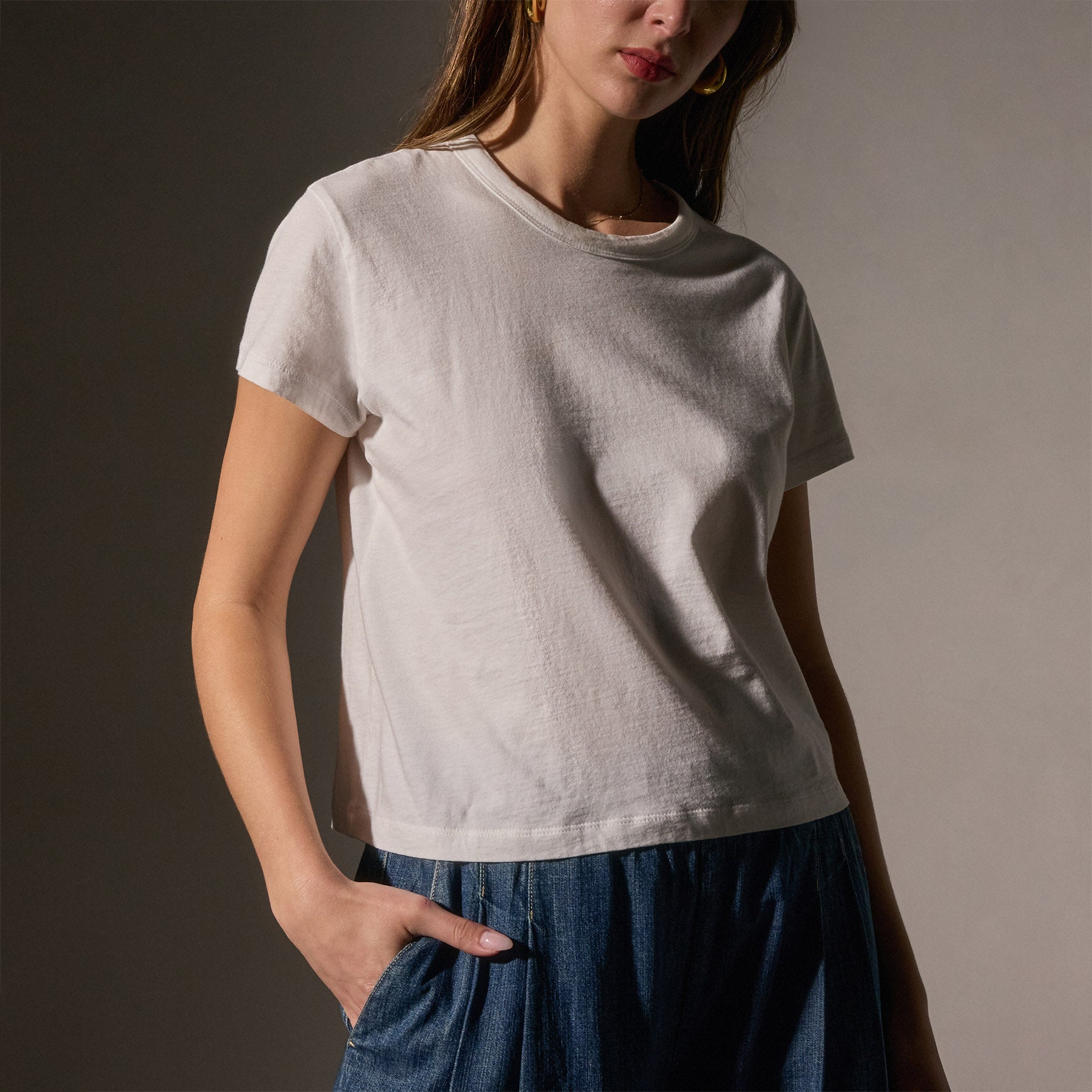 Soft Brushed Elevated Jersey Short Sleeve T-Shirt for Women - Breathable White Cotton Tee - Perfect for Casual Wear, Workouts & Everyday Comfort