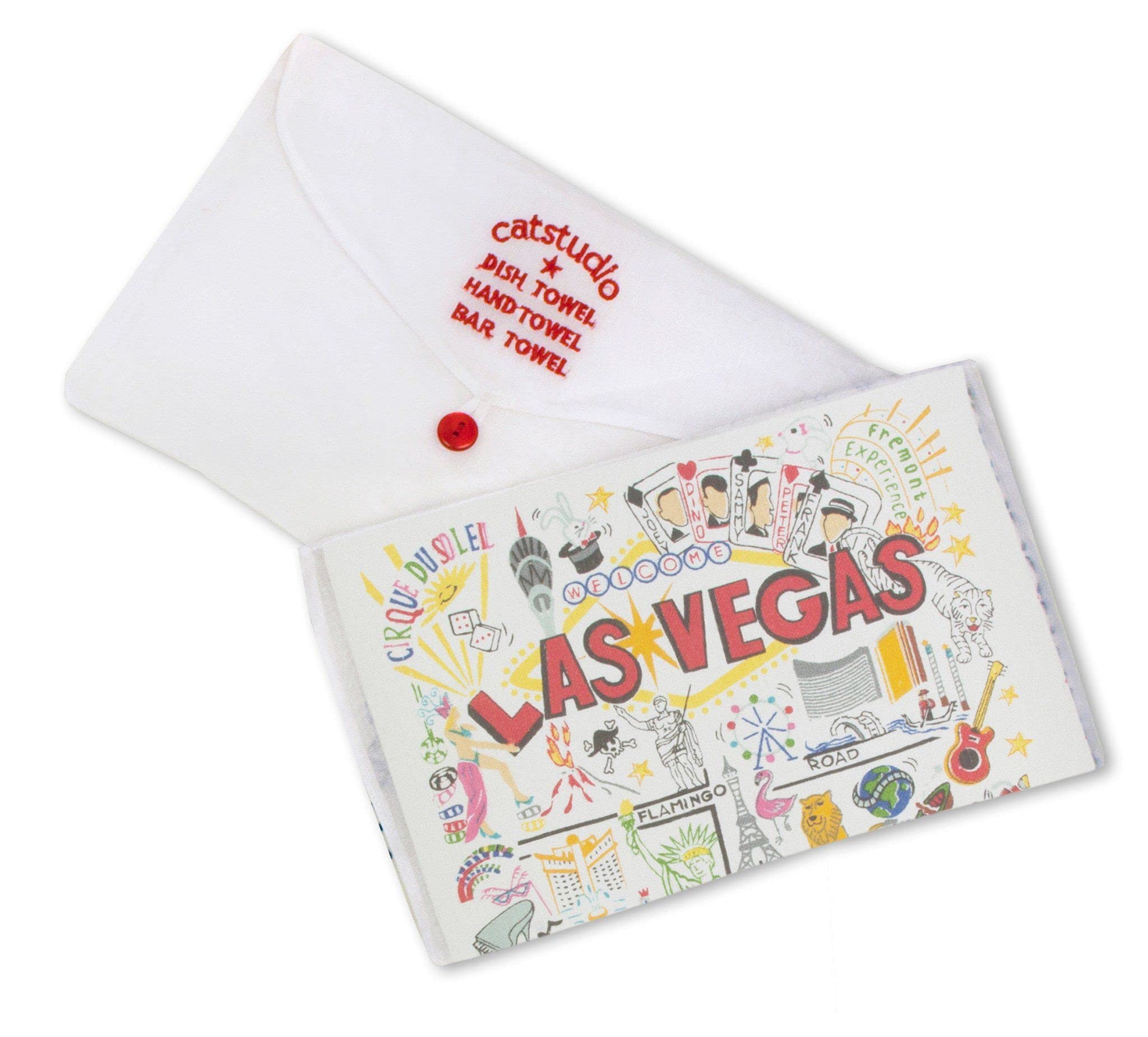Catstudio Las Vegas Dish & Hand Towel Set - Absorbent Cotton Kitchen, Bar & Bath Towels for Drying Dishes & Hands | Perfect for Home, Restaurant & RV Use