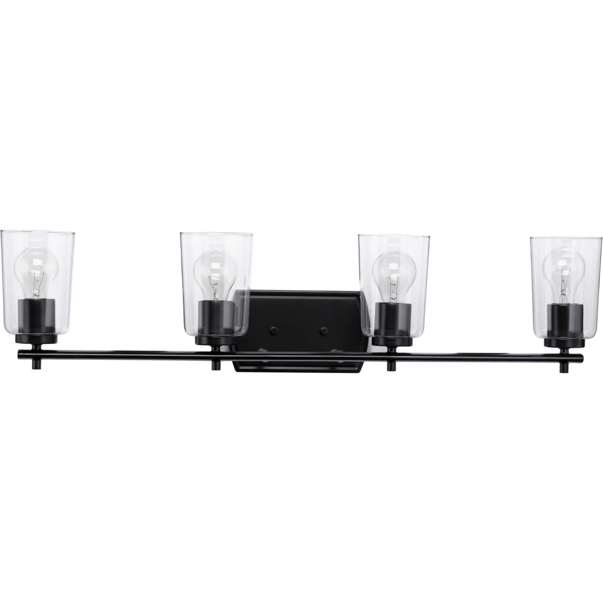 Progress Lighting Adley Collection 4-Light Black Traditional Bathroom Vanity Light - Perfect for Modern and Classic Bathroom Decor