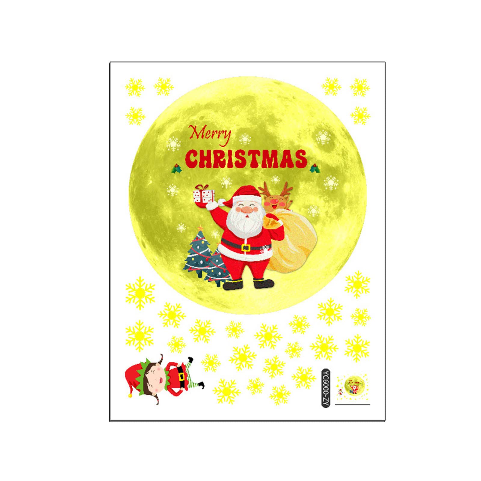 Glow in the Dark Moon and Snowflake Christmas Wall Decals - Self-Adhesive Removable Stickers for Bedroom, Living Room, Kids Room & Holiday Party Decorations - Perfect for Christmas, Winter Home Decor and Night Light Effects