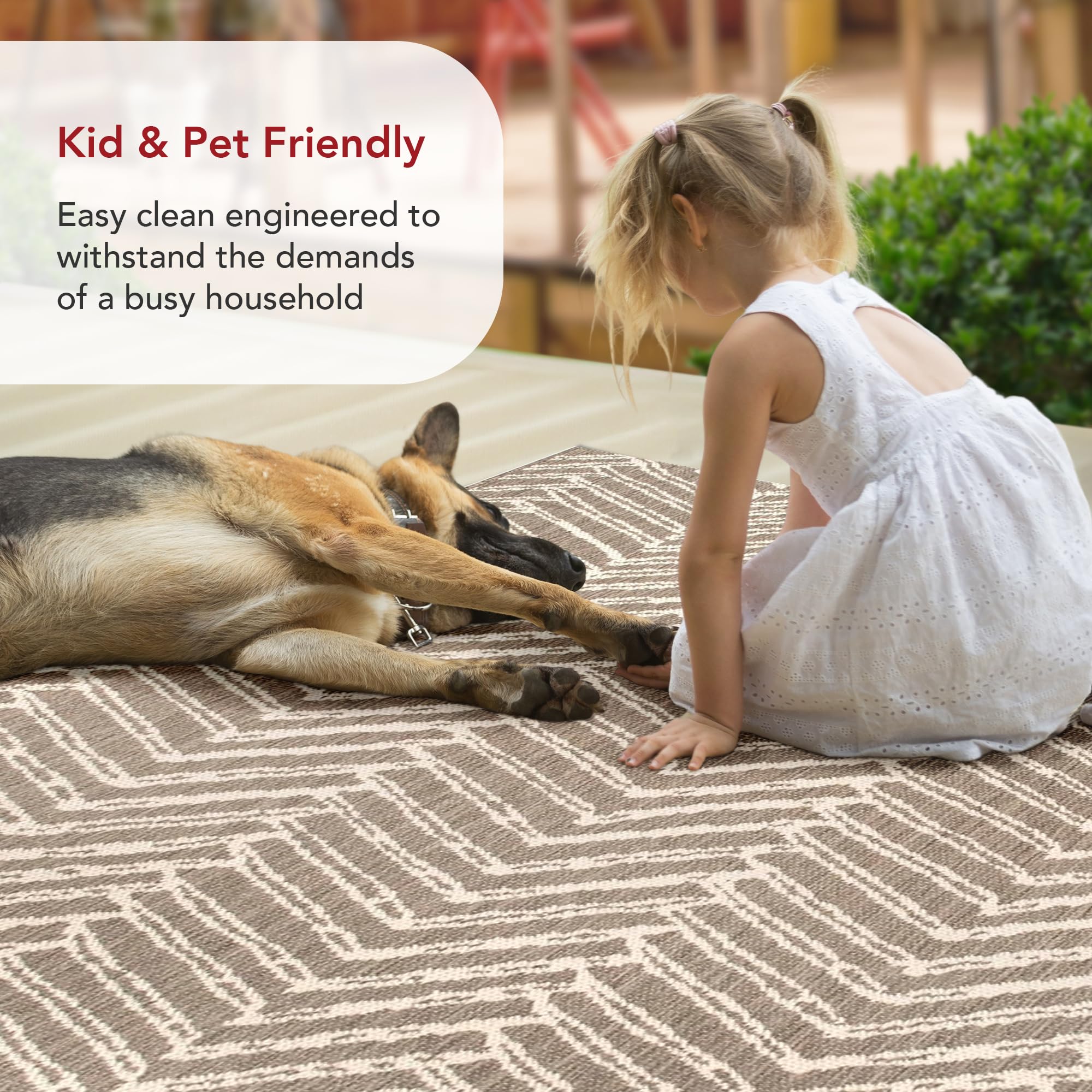 nuLOOM 6' x 9' Outdoor Performance Area Rug - OEKO-TEX Certified, Weather & Fade Resistant, High-Traffic Durable - Perfect for Patio, Deck, Balcony & Poolside Use