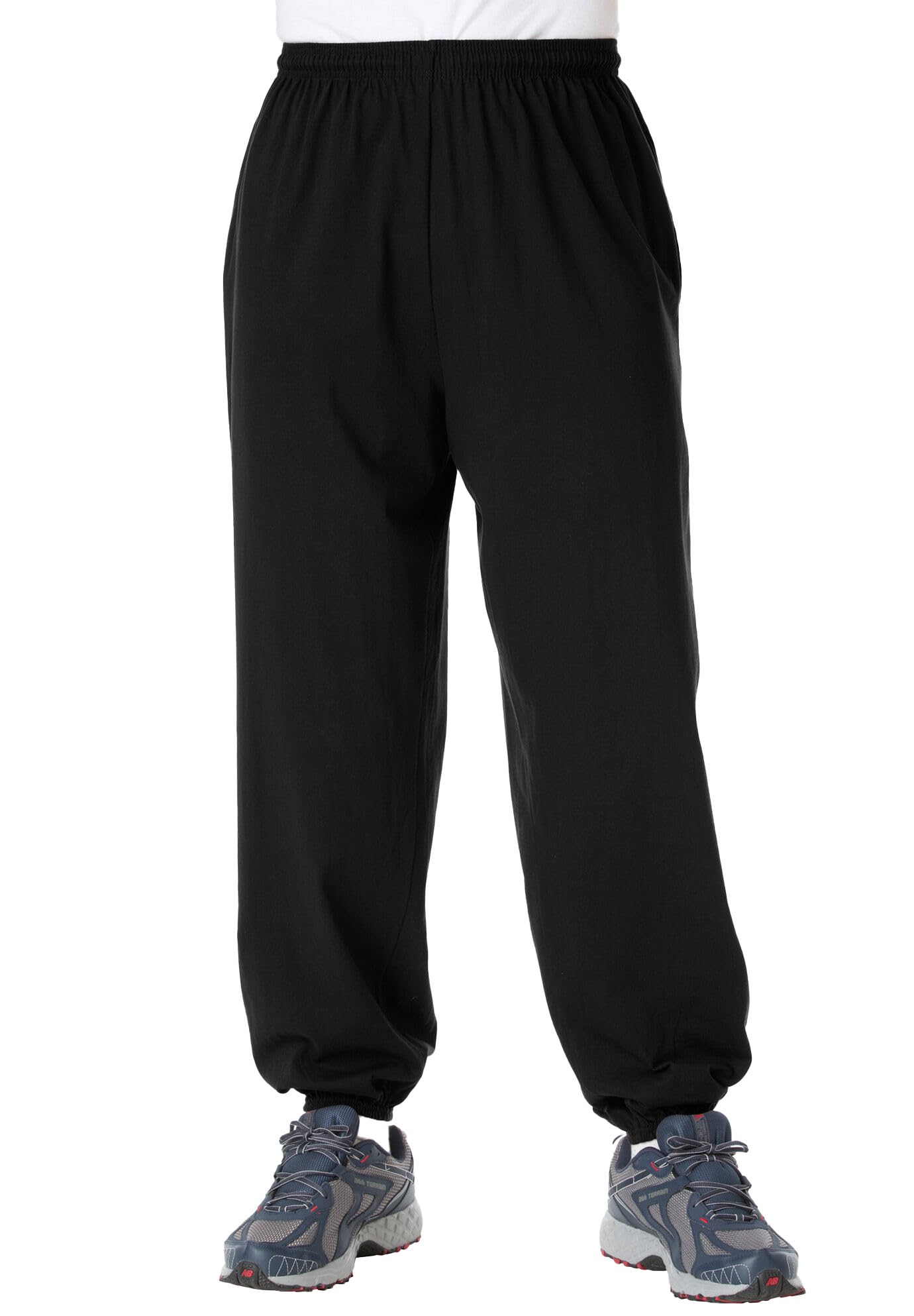 KingSize Men's Big & Tall Lightweight Elastic Cuff Sweatpants - Comfortable Lounge Pants for Relaxing at Home, Gym, or Running Errands