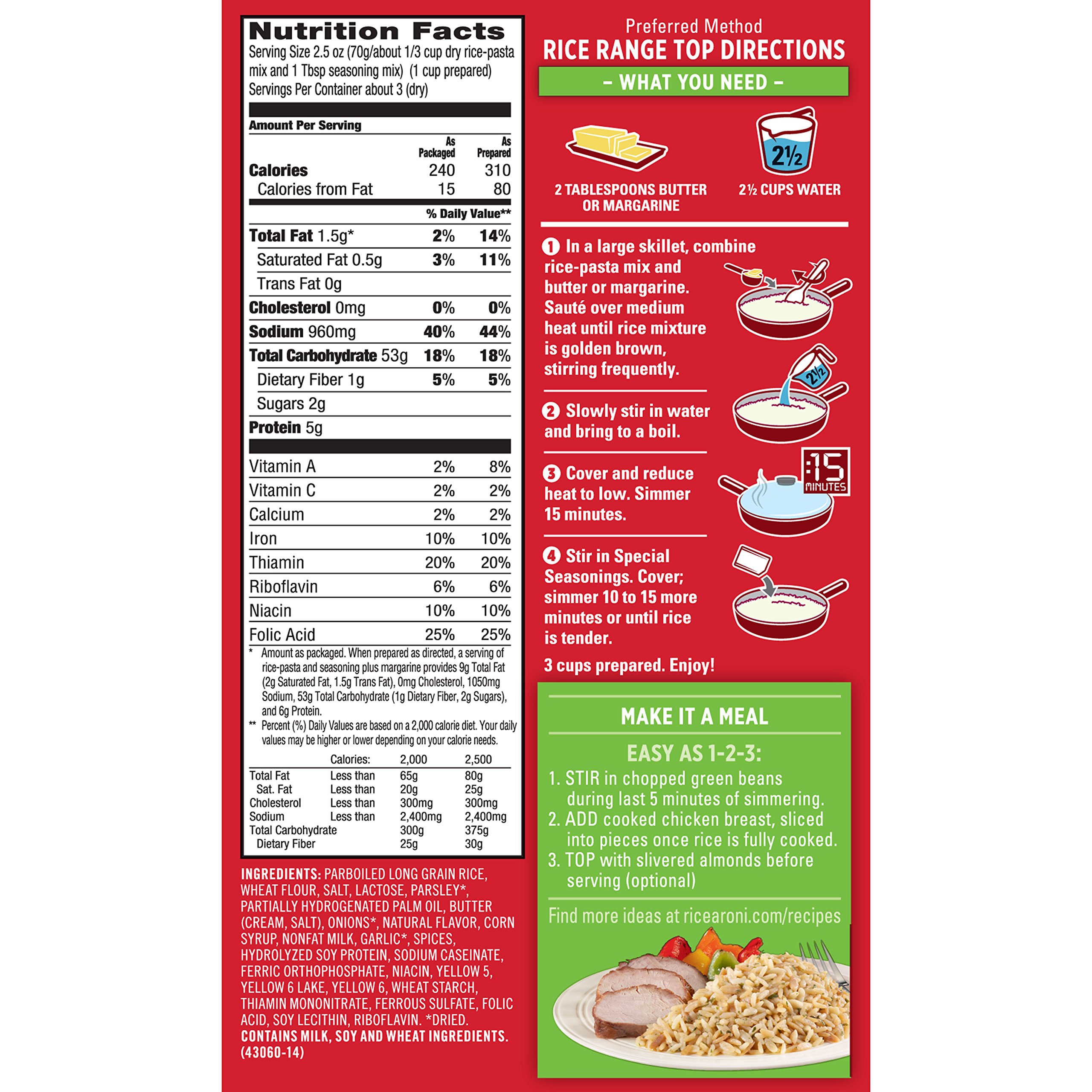 Rice-A-Roni Herb & Butter Flavor, 7.2-Ounce Box (Pack of 12) - Quick & Easy Side Dish for Family Dinners, Potlucks & Holiday Meals