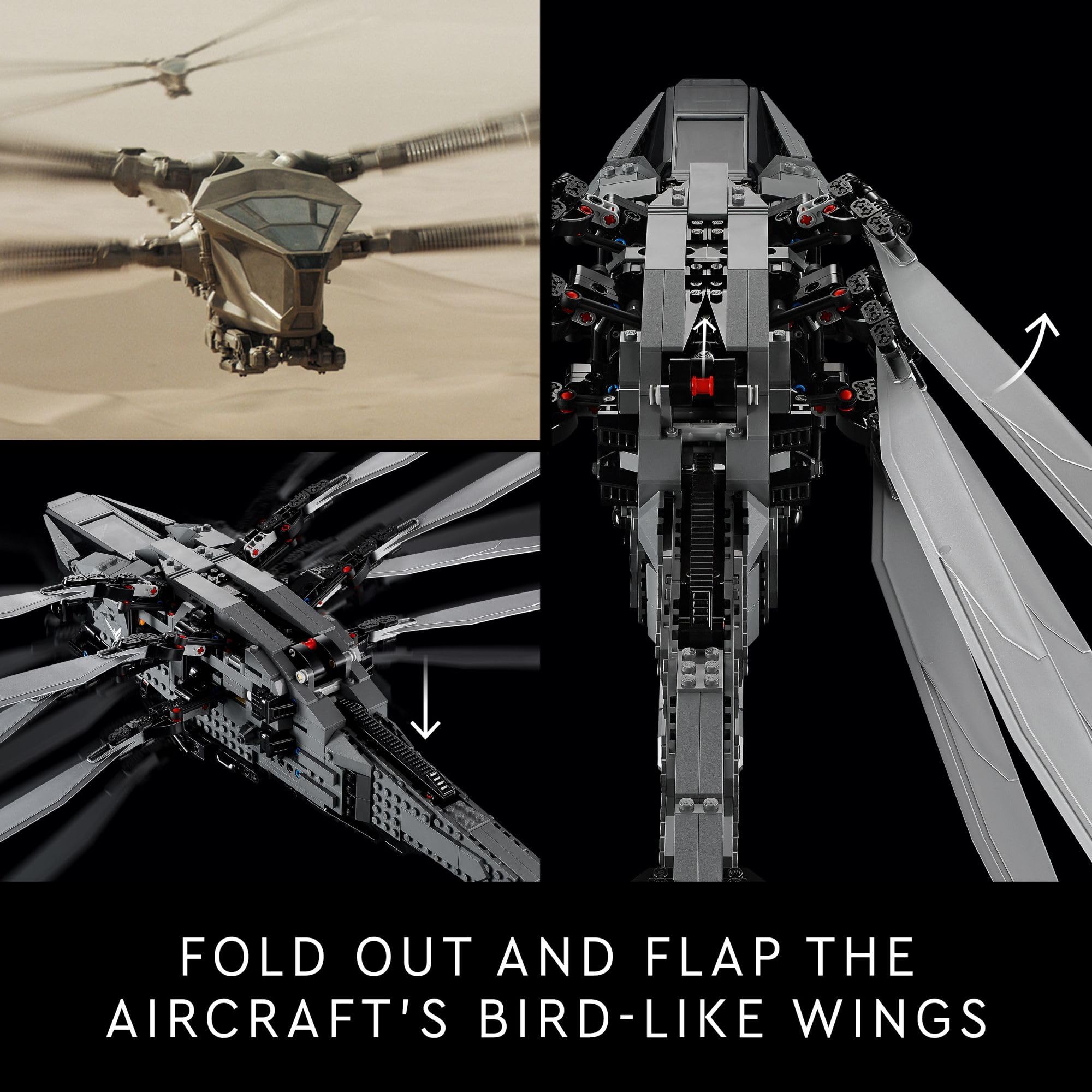 LEGO Icons Dune Atreides Royal Ornithopter Building Set | Collectible Sci-Fi Model Kit with 8 Minifigures (Chani, Baron Harkonnen) | Perfect Gift for Adult Dune Movie Fans | Build, Display & Play with Authentic Dune-Themed Details | Great for Home Decor, Office Display & Sci-Fi Collections
