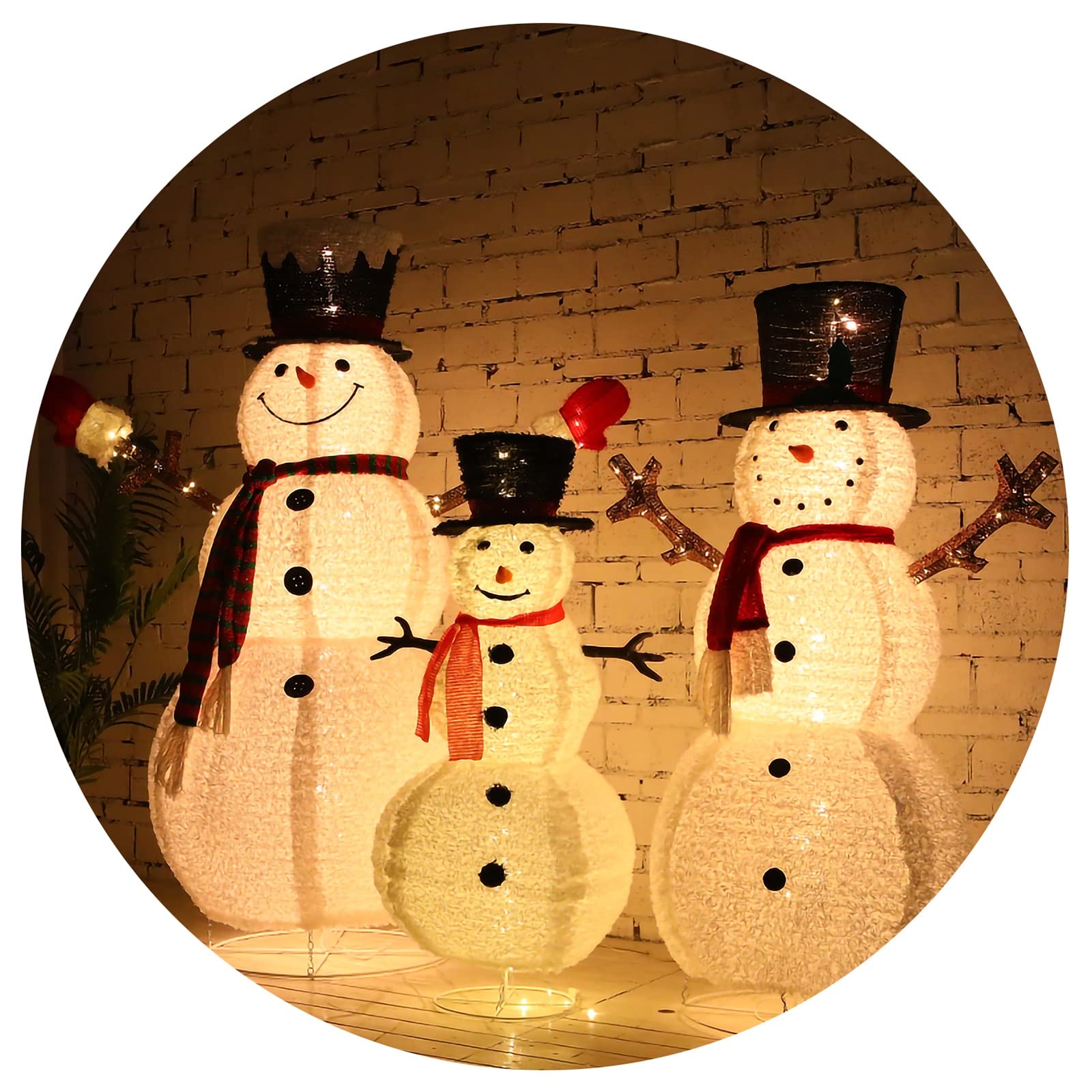 6ft Snowman LED Lighted Decorations for Indoor & Outdoor - Christmas Holiday Yard, Garden, Porch Decor - Cute Collapsible Snowman Figure - Perfect for Winter Festive Home Decor & Party Lighting