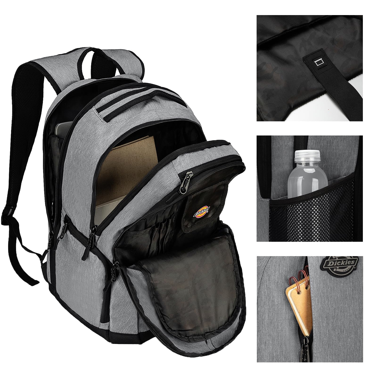 Dickies Water Resistant Laptop Backpack for College & Work - Durable 15.6 Inch Computer Bag with USB Charging Port | Perfect for School, Office, Travel & Commuting