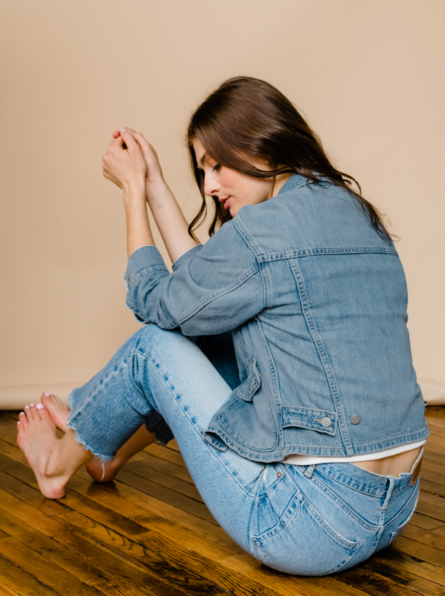 Aspen Cropped Denim Jacket for Women - Vintage Sky Blue Wash Distressed Style | Perfect for Spring Outfits, Casual Wear & Street Fashion