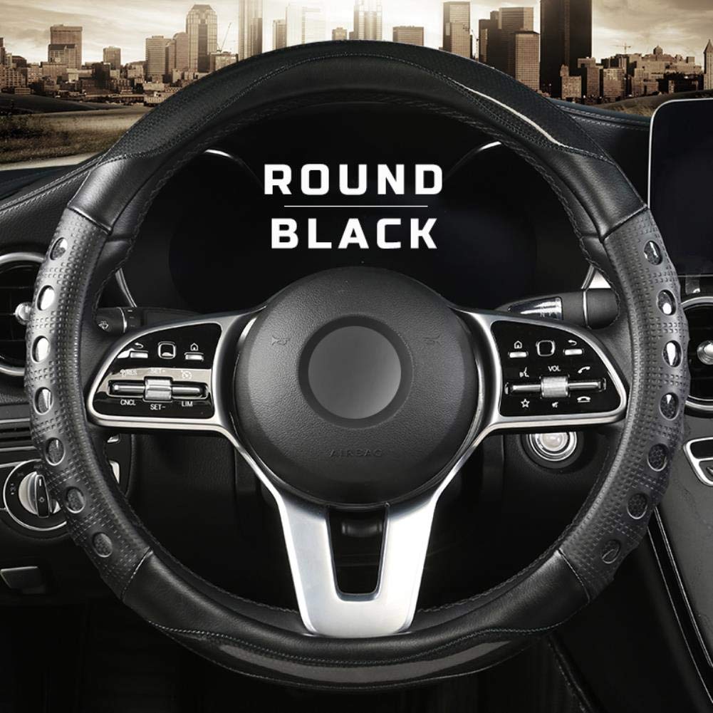 Premium Microfiber Leather Steering Wheel Cover for Ford Focus 2/3, Fiesta, Fusion, Mondeo MK4, Kuga, Ranger, F150 - Non-Slip Grip & Comfort Driving Accessory for Daily Commute & Road Trips