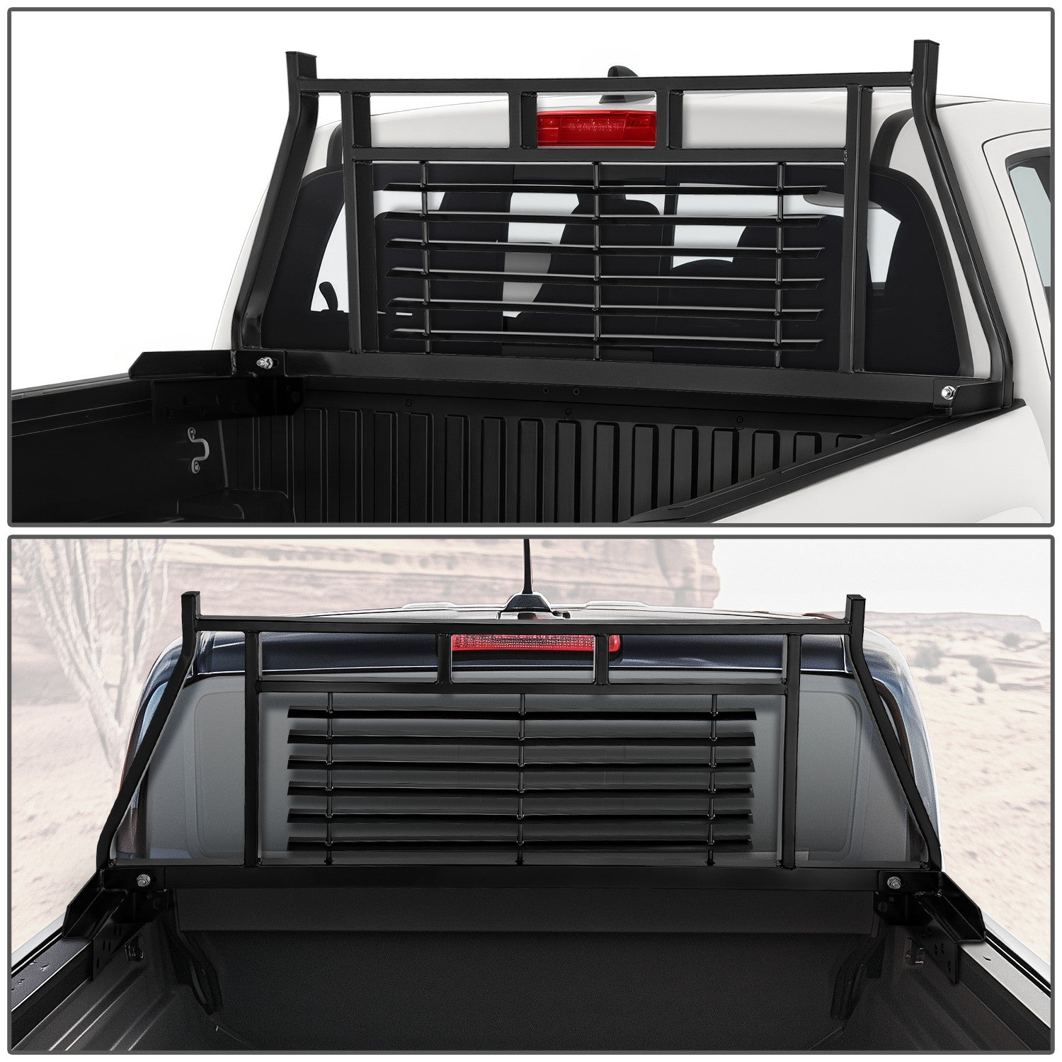 1 X 2 Inch Steel Tubing Headache Rack for 2005-2023 Toyota Tacoma Pickup Truck - Heavy Duty Rear Window Protection for Off-Road & Work Trucks