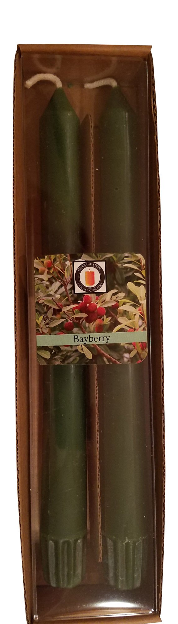 100% Pure Beeswax 10 Inch Bayberry Scented Taper Candles (Pair) - Hand Poured by Hubbardston Candle Company - Perfect for Holiday Decor, Dinner Parties & Romantic Ambiance