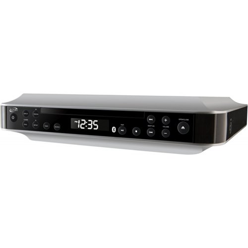 iLive Bluetooth Under Cabinet Kitchen Clock Radio with CD Player, Wireless Speaker System, FM Radio with 20 Presets, Timer, Audio Cable & Remote - Perfect for Cooking, Dining & Home Entertainment