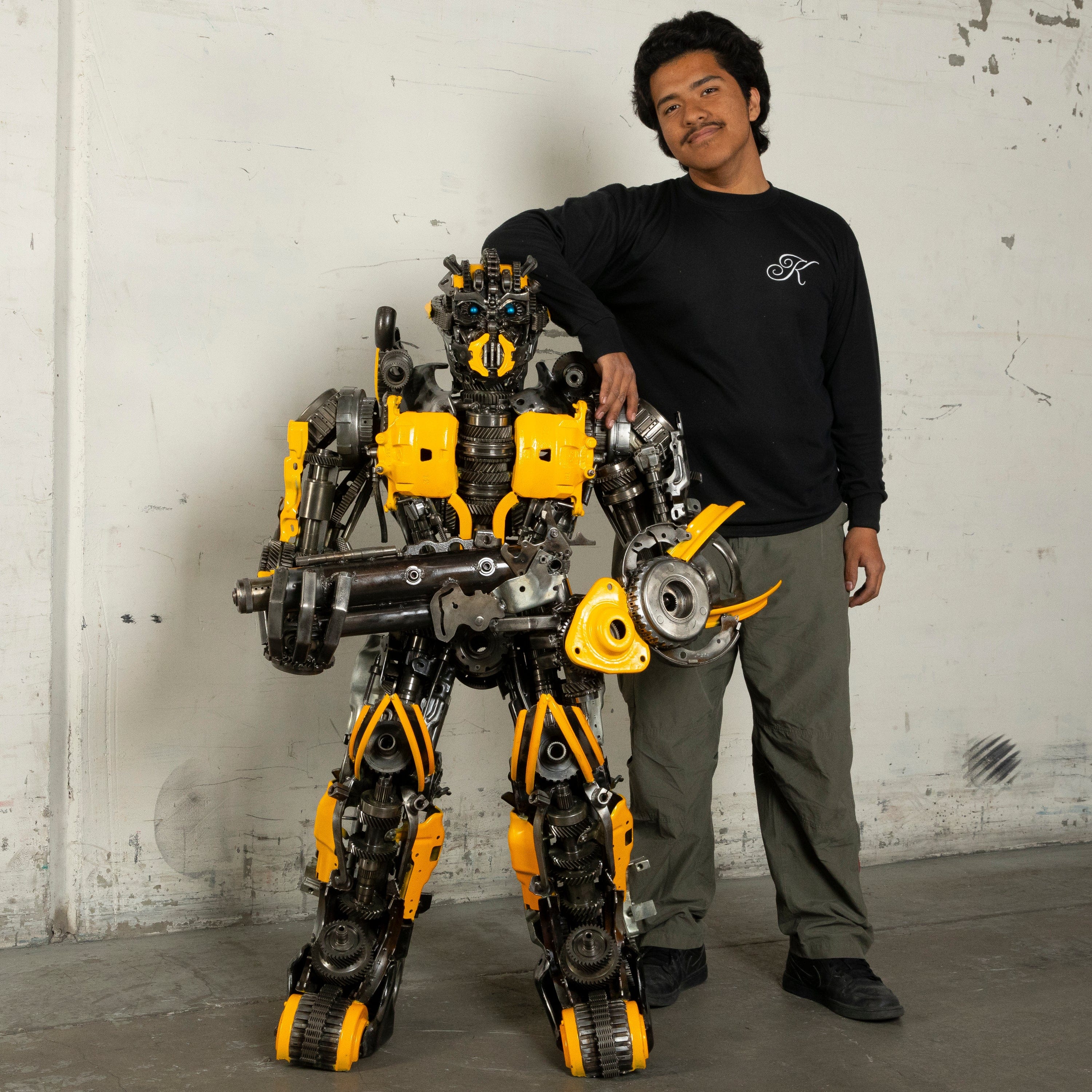 55 Bumblebee Inspired Recycled Metal Art Sculpture - Handmade Eco-Friendly Wall Decor for Home, Office & Garden - Unique Gift Idea for Nature Lovers