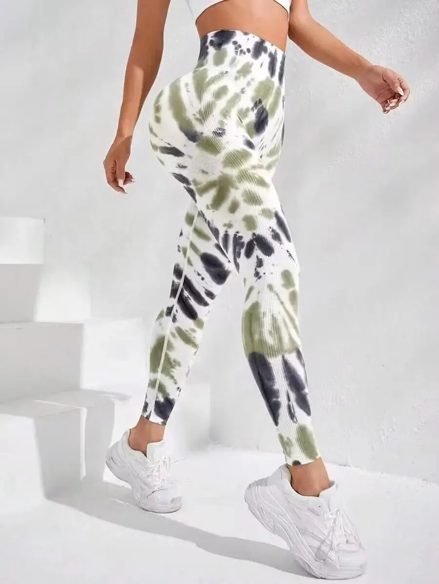 Tie Dye Seamless Yoga Pants for Women - High Waist Workout Leggings, Gym & Fitness Tights, Push Up Sports Clothing | Perfect for Yoga, Running & Casual Wear