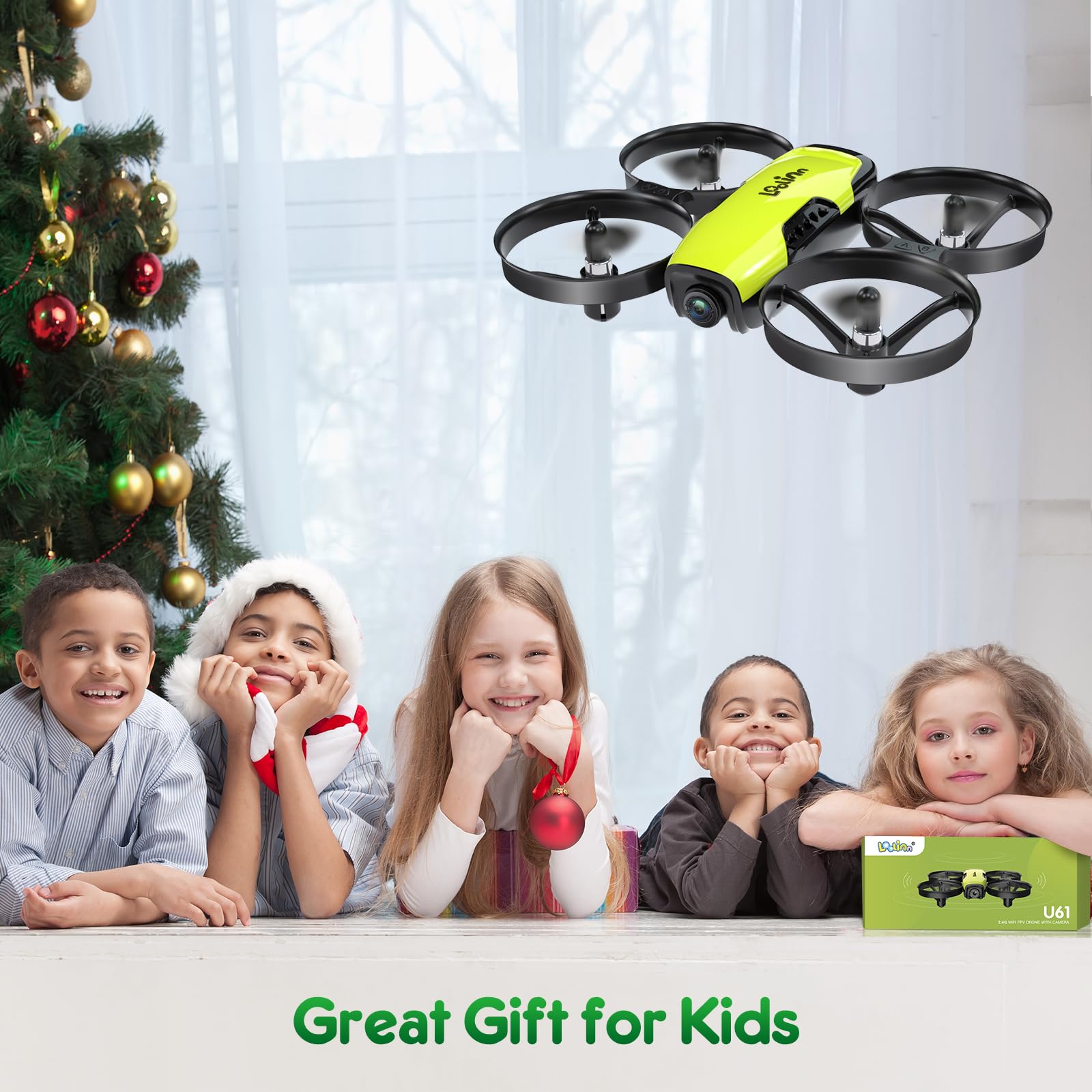 Loolinn Kids Drone with 1080P HD Camera - 90° Adjustable Angle, Altitude Hold, One Key Takeoff/Landing, 3 Batteries - Perfect Birthday Gift for Boys & Girls, Indoor/Outdoor Flying Toy for Beginners