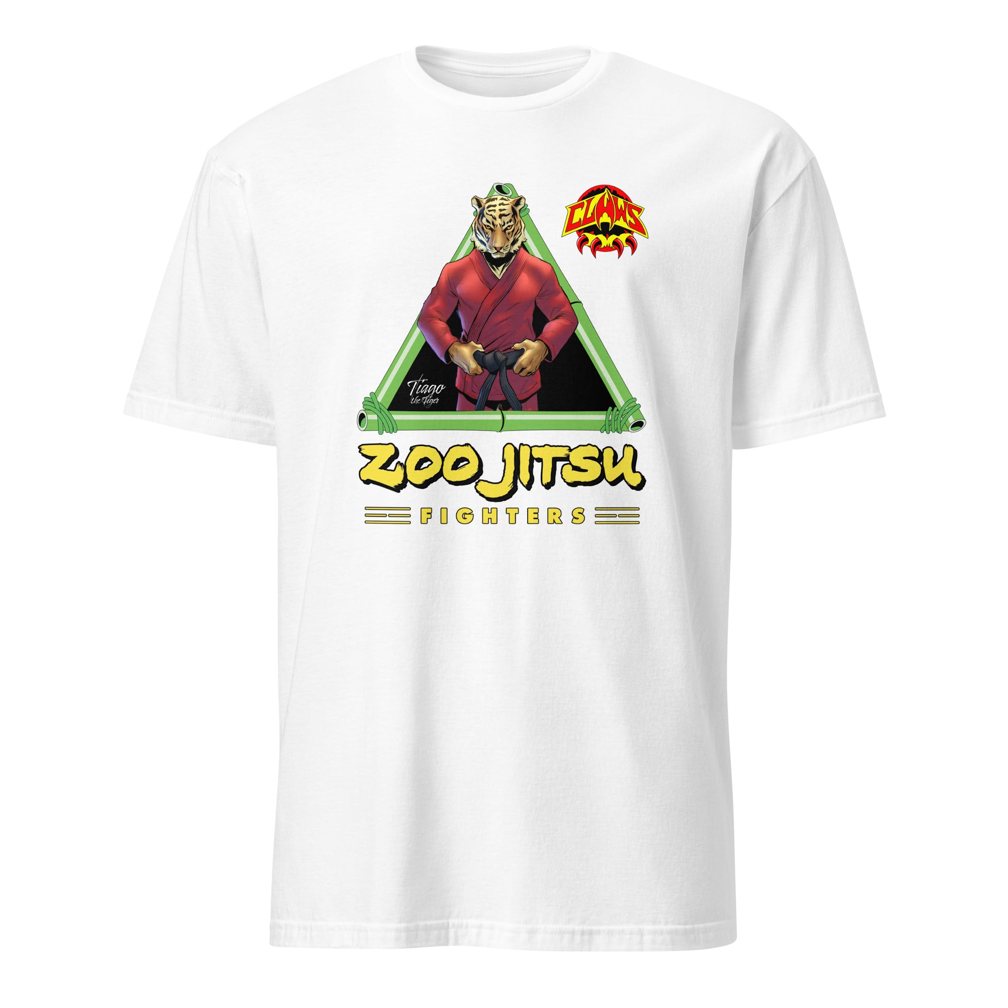 Zoo Jitsu Fighters Tiago the Tiger Unisex Short Sleeve T-Shirt - Cool Graphic Tee for MMA Fans, Streetwear & Casual Outfits