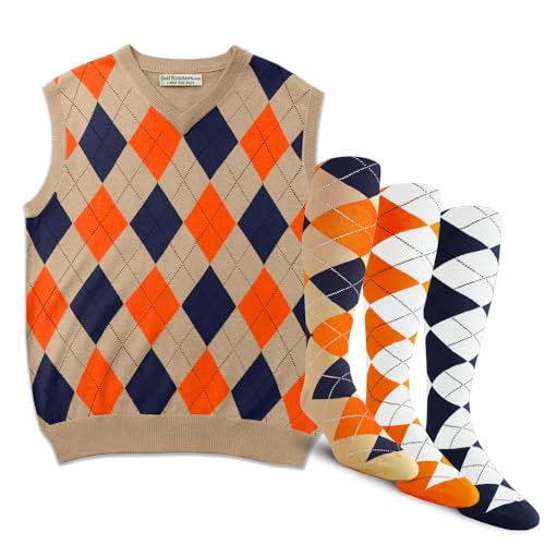 Khaki/Navy/Orange