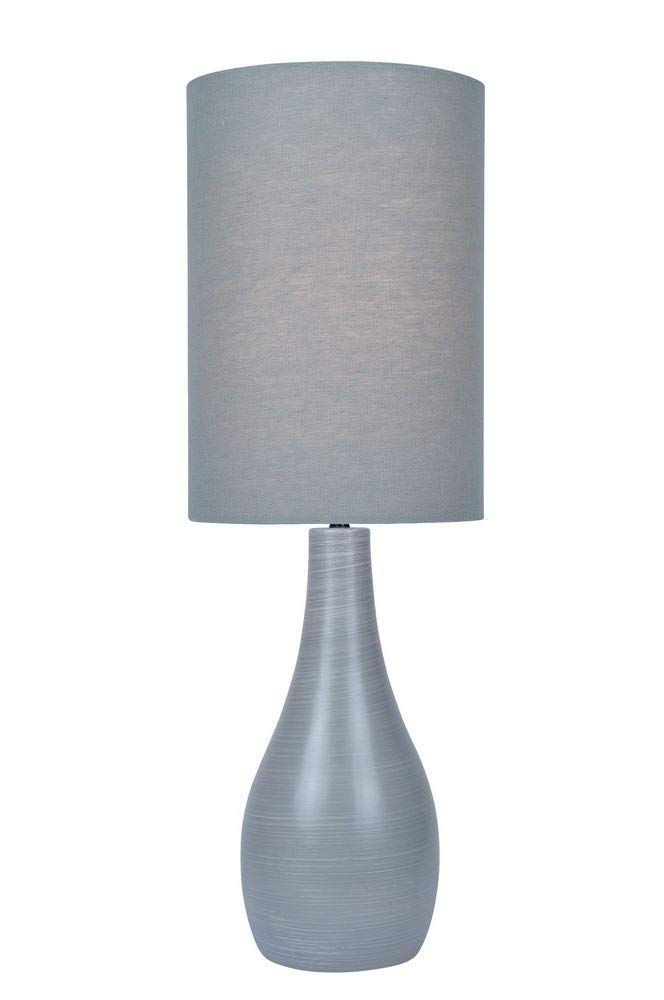 Lite Source Quatro Table Lamp in Brushed Grey - Modern Desk Lamp for Home Office, Bedroom Nightstand, and Living Room Decor