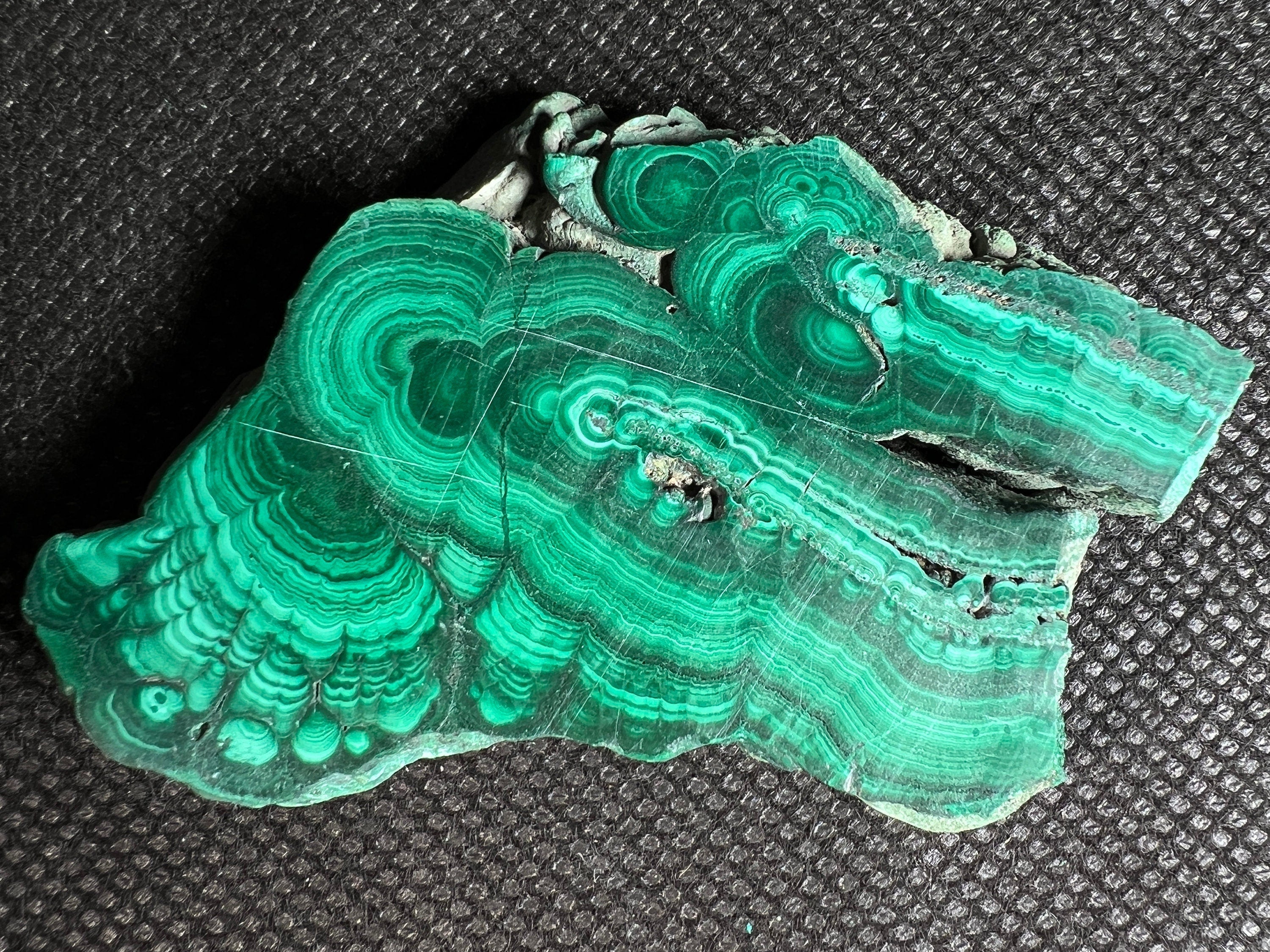 Premium Natural Malachite Crystal Slab - Polished Green Malachite Stone for Jewelry Making, Unique Spiritual Gift, Home & Office Decor (50487) - Perfect for Meditation, Healing Crystals Collection & Feng Shui Decorations