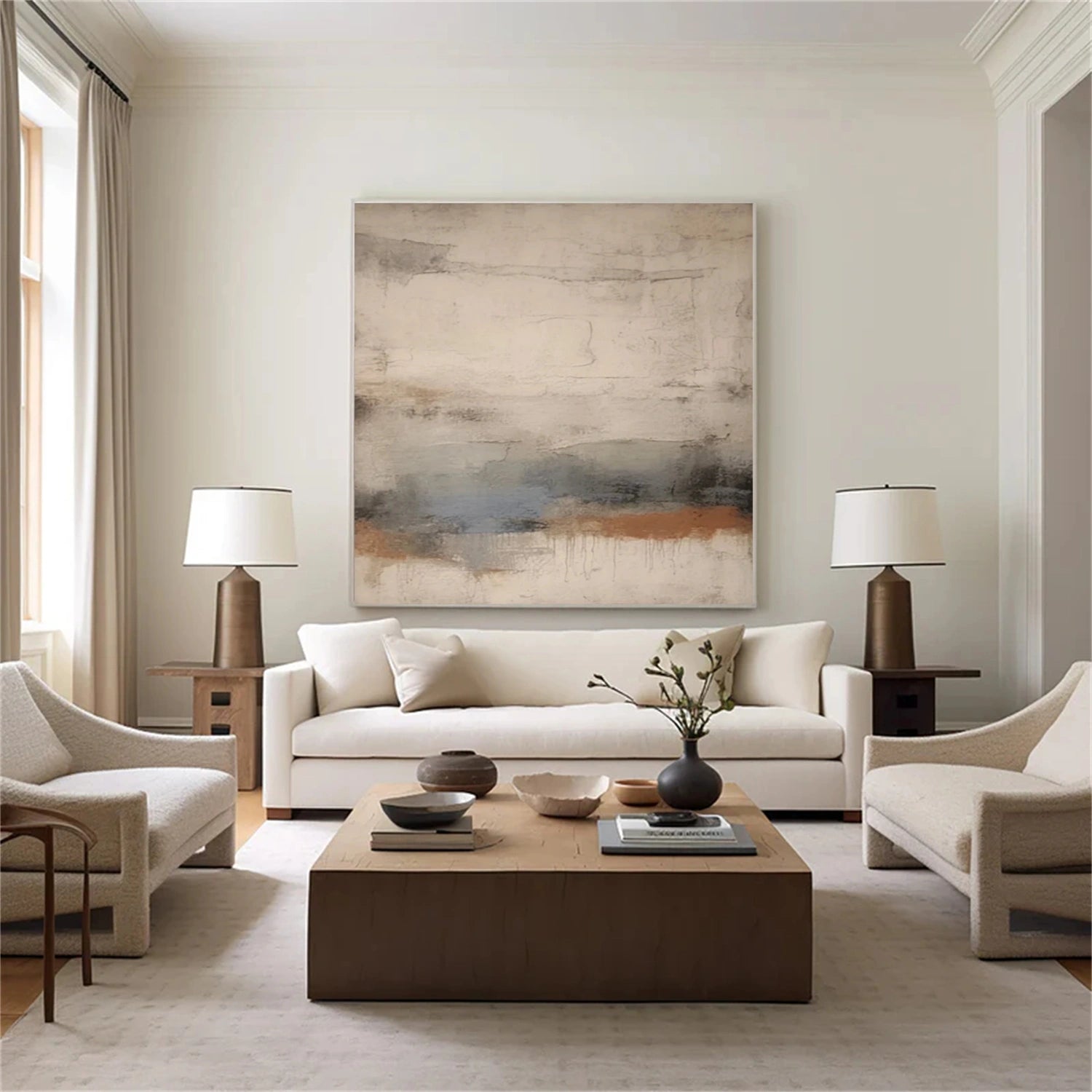 Abstract Tranquility Art Painting - Modern Wall Decor for Living Room, Bedroom & Office - Premium Canvas Print #WS300