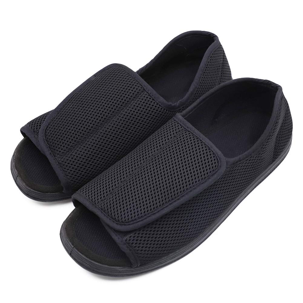 **Men's Open Toe Diabetic Slippers for Swollen Feet – Adjustable Orthopedic Walking Shoes for Arthritis & Edema Relief – Wide Width Comfort for Elderly Men – Ideal for Home, Hospital & Recovery Use**