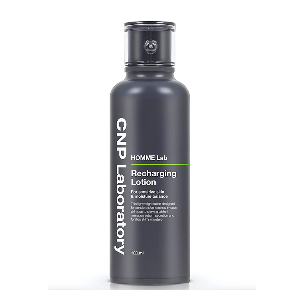 CNP Homme Lab Recharging Lotion 100ml + Toner 31ml & Cleansing Foam 50ml Set - Hydrating Skincare for Men | Perfect for Daily Routine & Travel Skincare Essentials