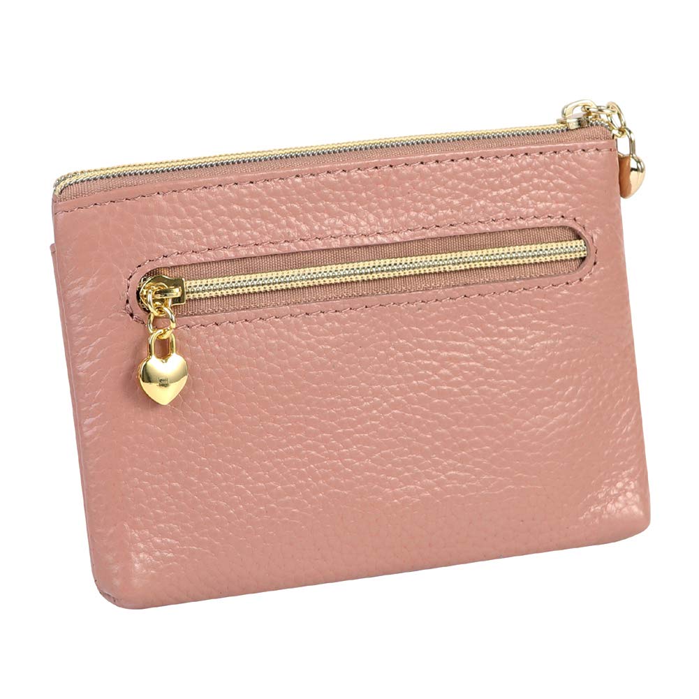 Genuine Leather Coin Purse for Women - Small Zippered Wallet with Pocket for Change & Cash | Perfect for Everyday Use, Travel & Gift Giving