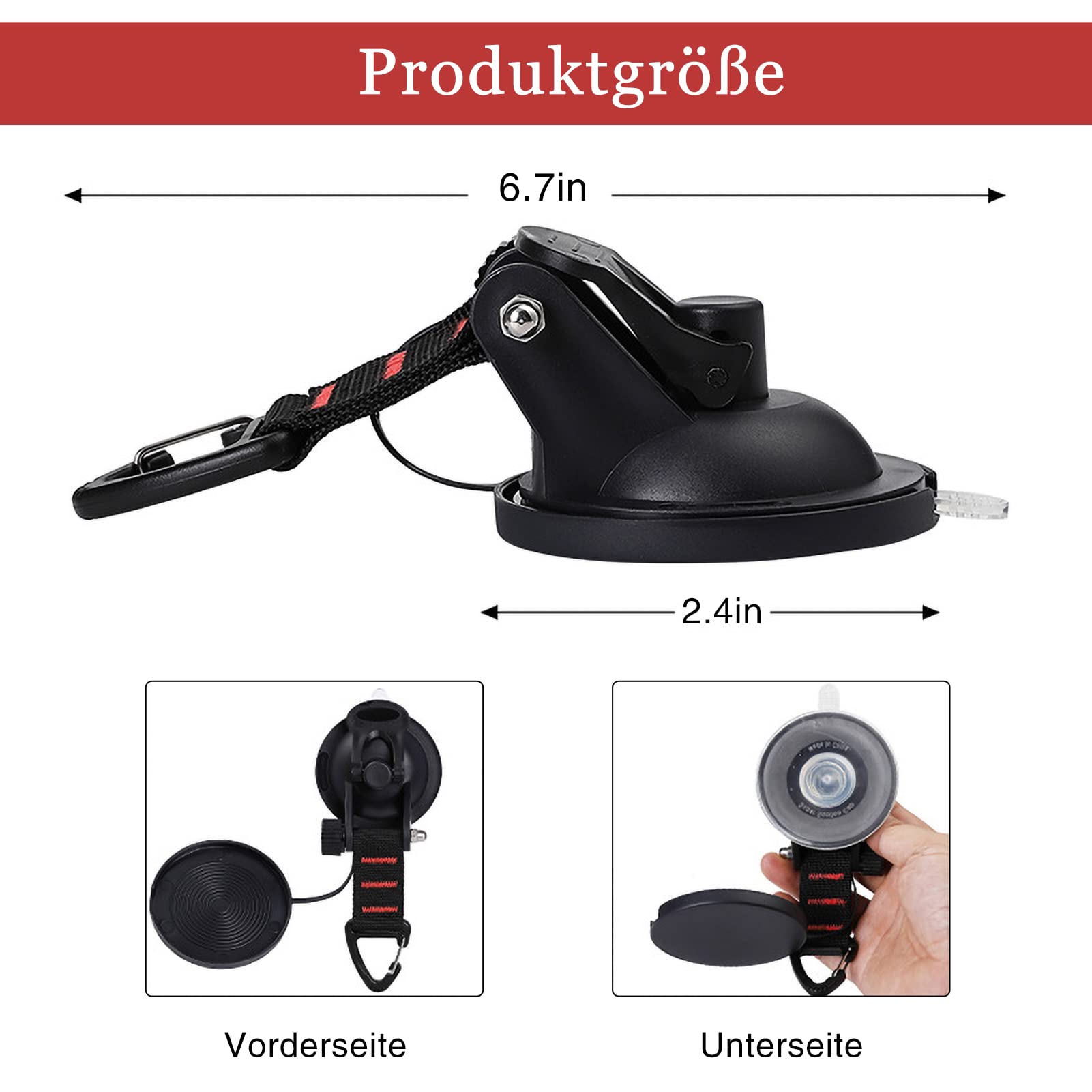 INMORVEN Strong Suction Cup Hooks (4-Pack) - Secure Car Camping Accessories for Motorhomes & Campers