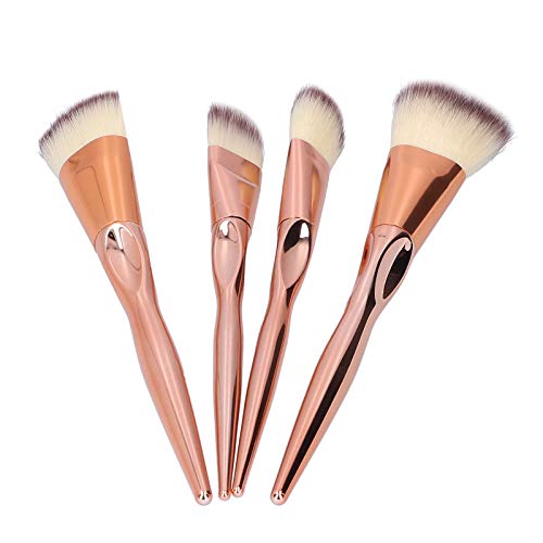Premium Soft ABS Makeup Brush Set - 4 Pcs Professional Face Makeup Brushes for Women & Girls | Foundation, Blush, Eyeshadow & Powder Application