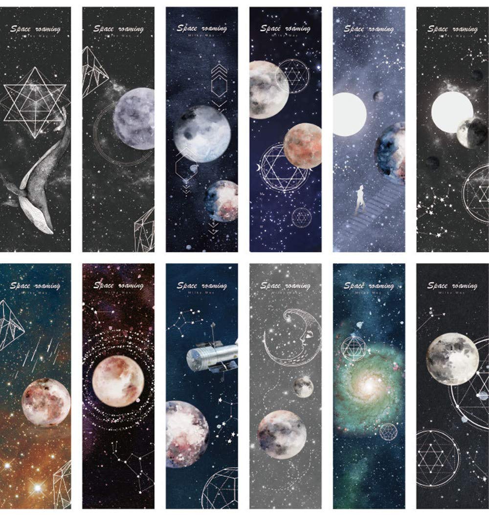 Space & Feather Bookmarks for Women Men - 30pcs Office School Supplies for Reading Gifts