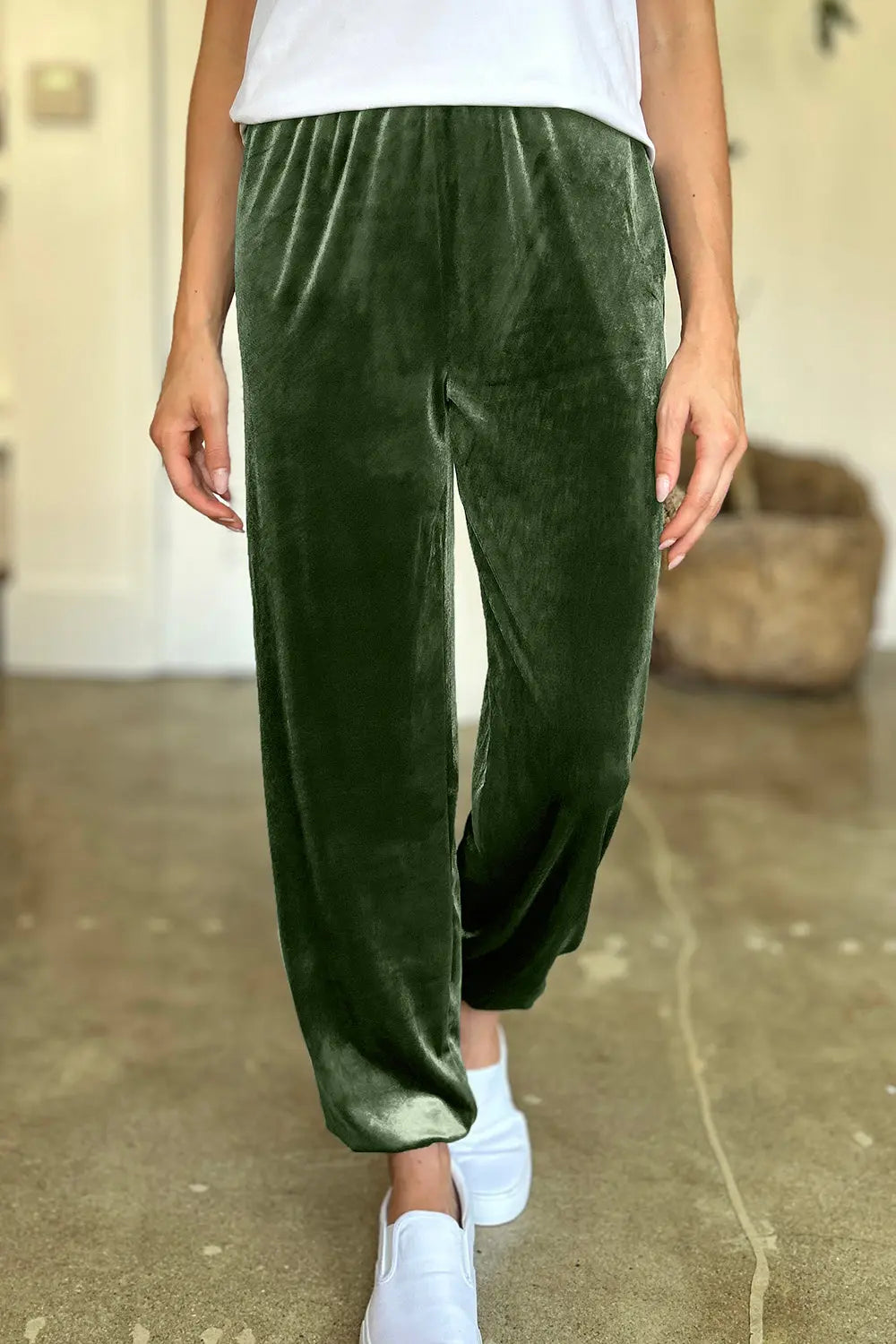 Comfortable Stretch Pocketed Elastic Waist Joggers for Women - Soft Lounge Pants for Running, Yoga & Casual Wear