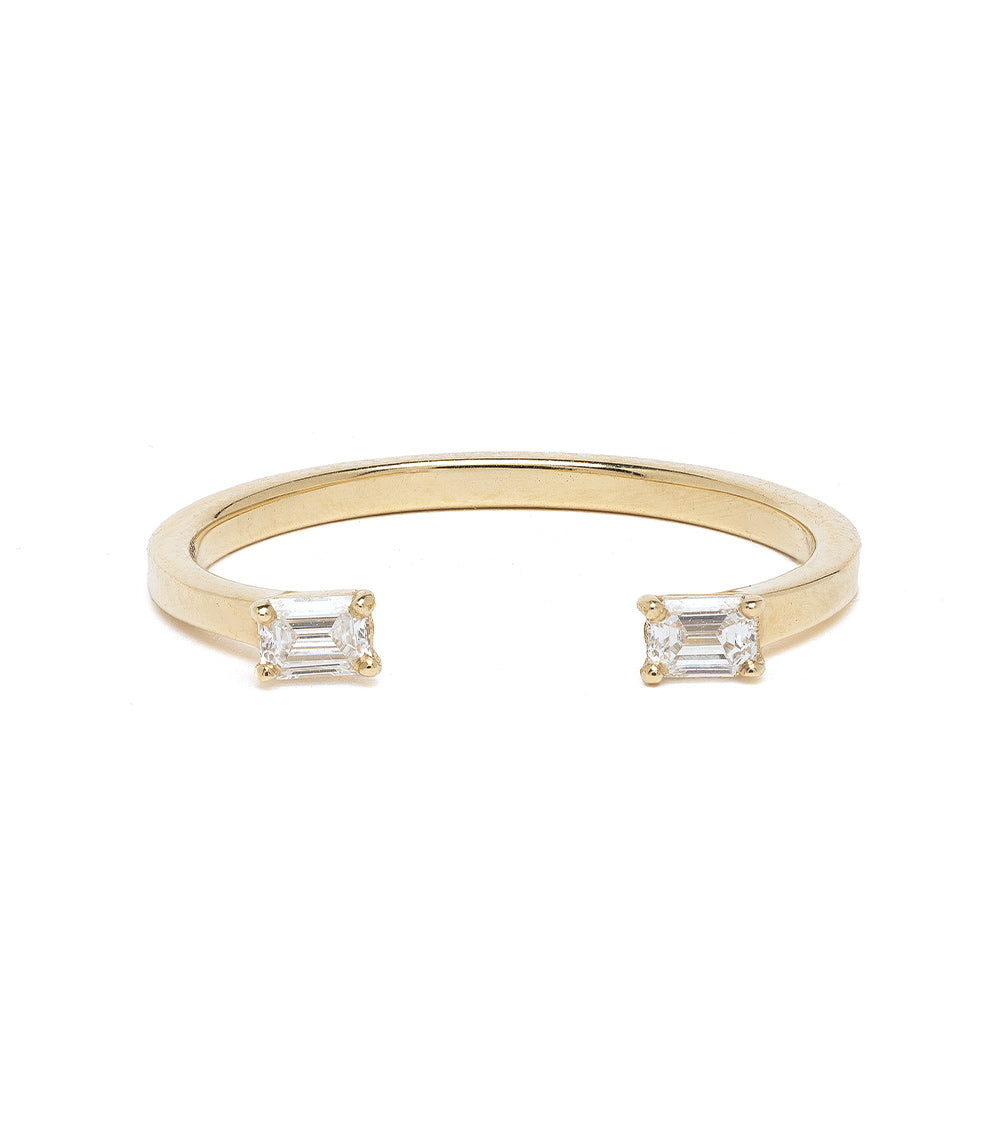 Lunetta Emerald Cut Diamond Ring - Elegant 14K Gold Wedding Band for Women, Perfect for Engagement, Anniversary & Special Occasions