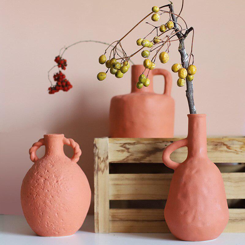 Attaya Textured Ceramic Vase - Handmade Modern Home Decor for Living Room, Bedroom & Office - Perfect for Flowers, Plants & Decorative Centerpieces