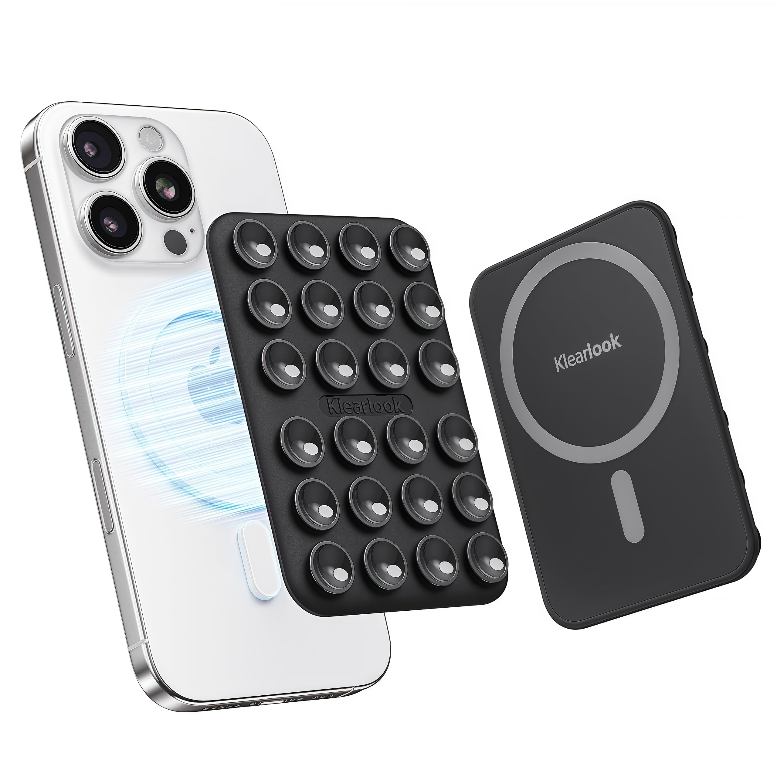 Klearlook Magnetic Suction Phone Mount for MagSafe Case - Removable Sticky Phone Grip Holder for Hands-Free Use - Perfect for Makeup, Selfies, Live Streaming & Vlogging on TikTok, Instagram - Ideal for Influencers & Content Creators (Black)
