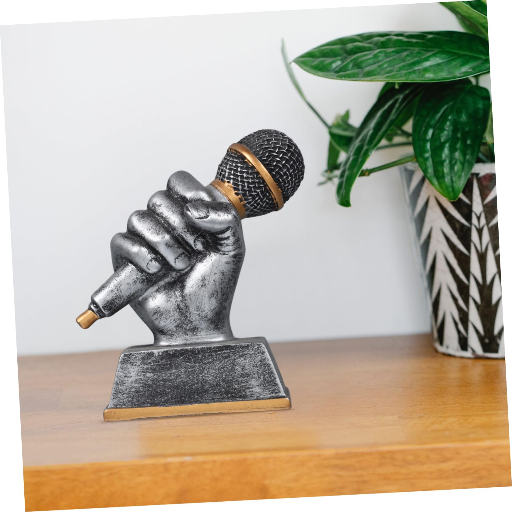 WESIEVYA 2-Pack Silver Resin Music & Athletic Trophies - Participation & Winner Awards for Competitions, School Events & Sports Ceremonies