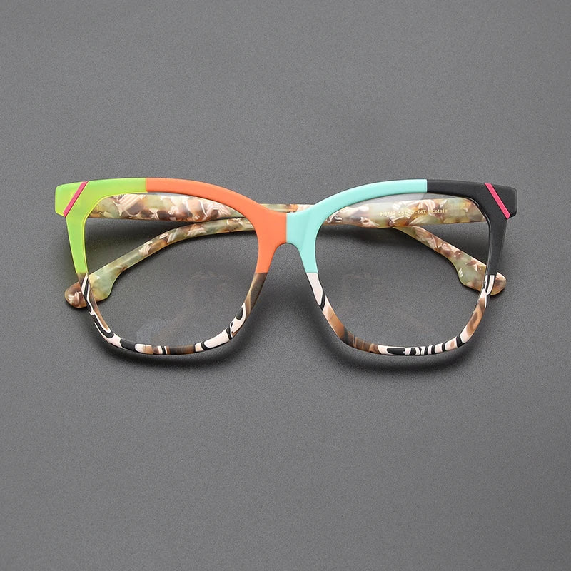 Stylish Olita Multicolor Square Acetate Glasses Frame - Trendy Eyewear for Women & Men - Perfect for Reading, Fashion, and Everyday Use
