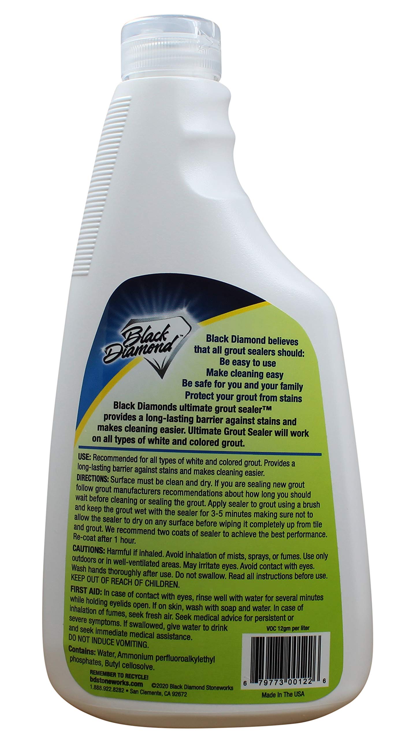 Black Diamond Stoneworks Ultimate Grout Sealer - Premium Stain Protector for Tile, Marble, Floors, Showers & Countertops | Waterproof & Long-Lasting Protection for Bathrooms, Kitchens & High-Traffic Areas