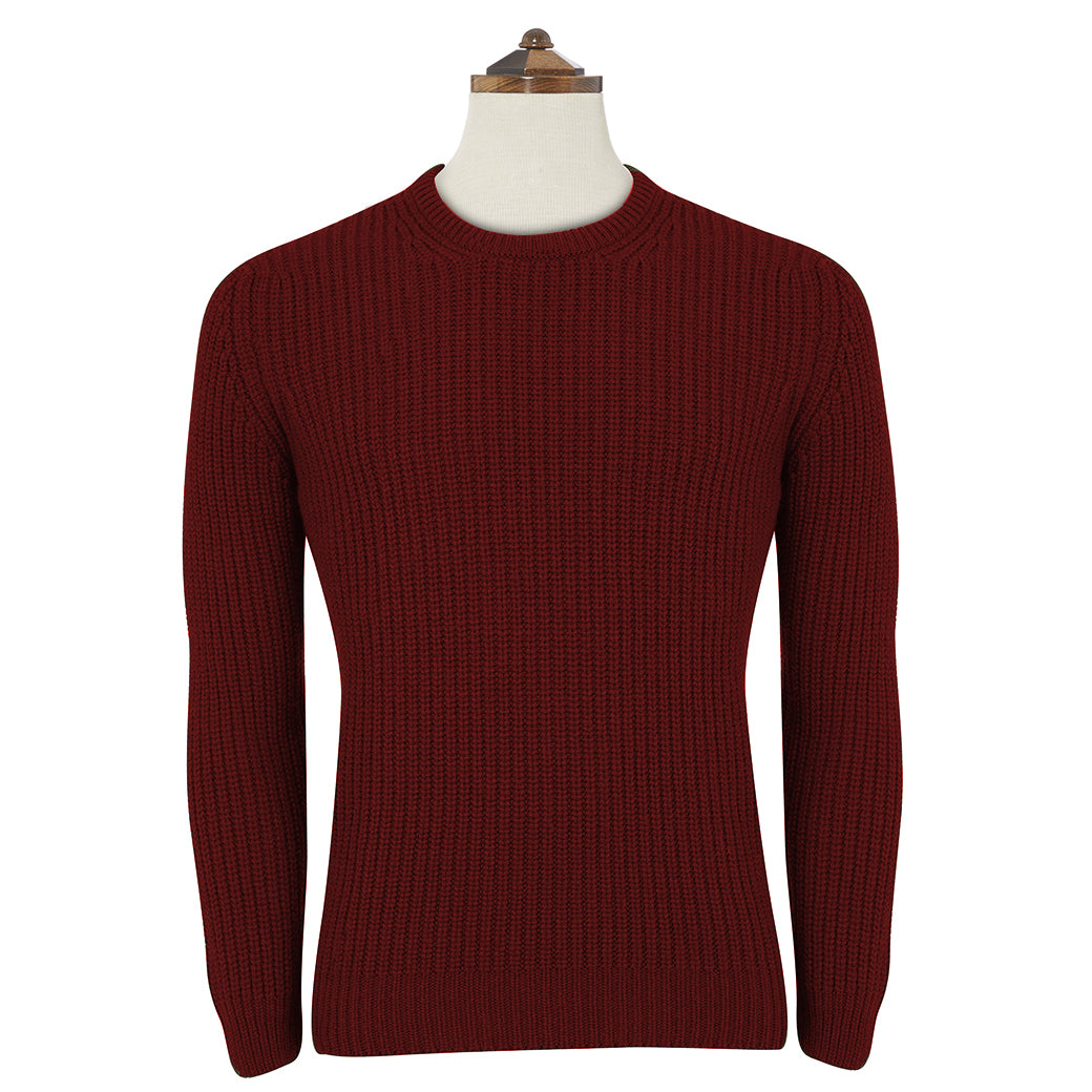 Killian Wine Ribbed Crew Neck Pullover Sweater for Women | Soft Knit Winter Casual Wear | Perfect for Office, Dates & Holiday Outfits