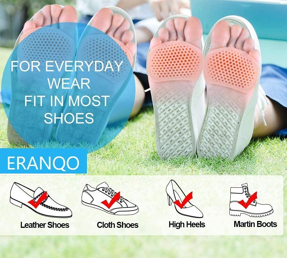 Clopic Silicone Gel Half Toe Sleeve & Heel Cups Pad - Anti-Slip Forefoot Soft Pads for Heel & Ankle Pain Relief, Cracked Heels Repair Combo (1 Toe Half + Heel Cups) - Ideal for Running, Walking & Everyday Comfort