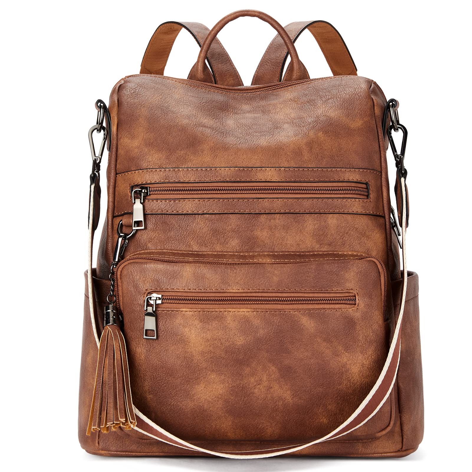 Telena Women's Vegan Leather Backpack Purse - Large Travel Backpack for College, Work & Commute with Stylish Tassel | Perfect for School, Office, Weekend Getaways & Daily Use