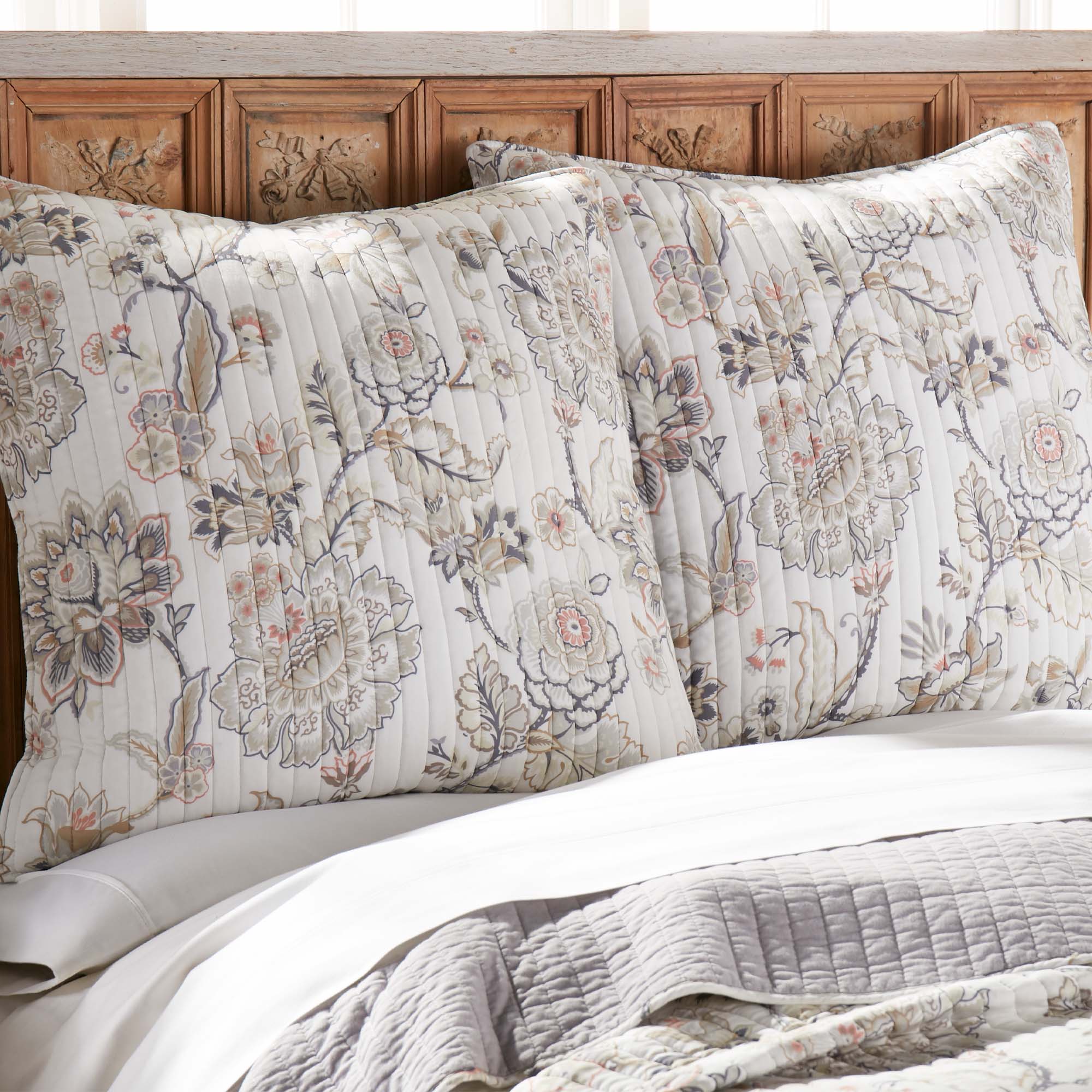 Ophelia Euro Sham Set of 2 - Premium Cotton Decorative Pillow Covers for Bedroom & Living Room Decor