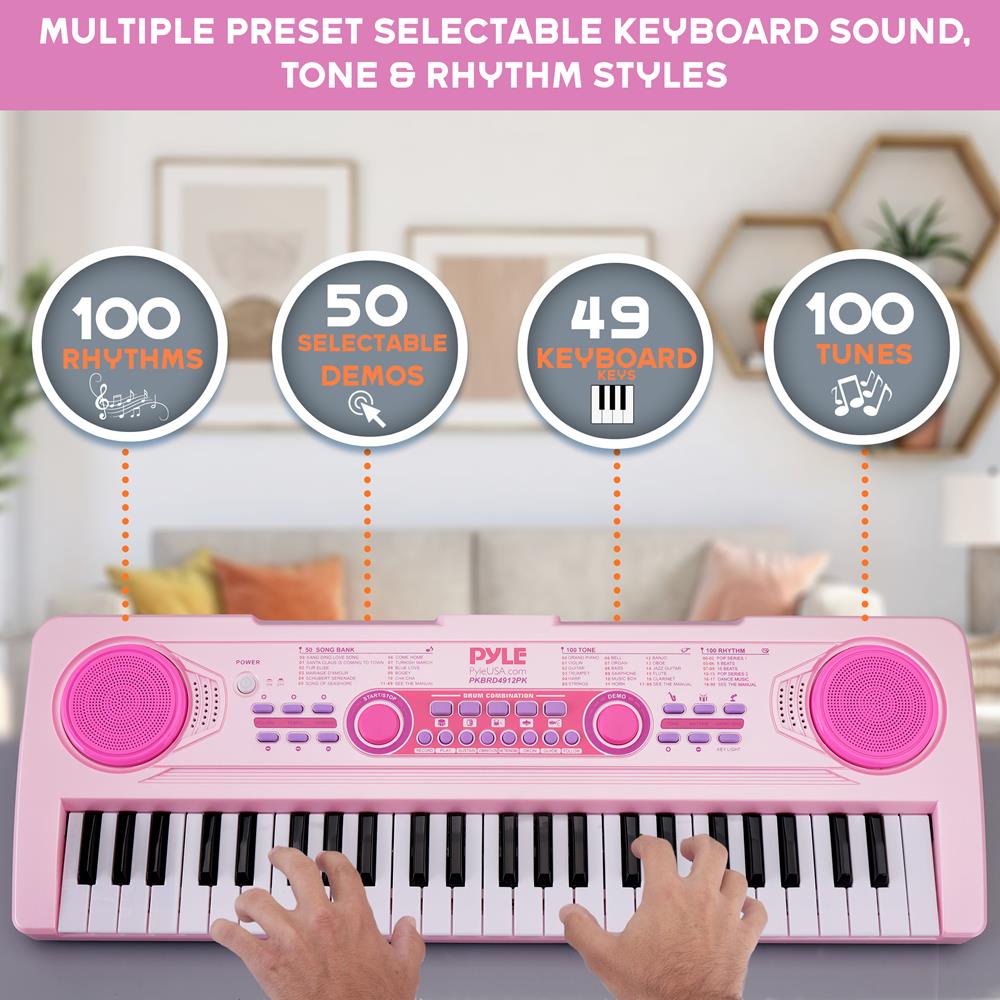 Portable Kids Piano Keyboard with Microphone - 37 Key Electronic Piano for Children, Toddler Musical Toy with Built-in Songs & Lights - Perfect for Home Play, Birthday Gifts & Early Music Education
