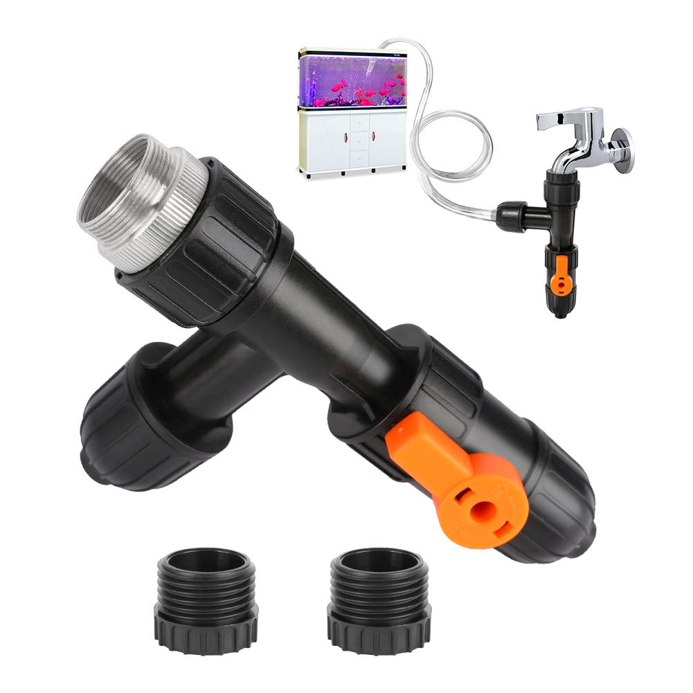 WIOR 3-Piece Aquarium Water Changer Kit with 2 Faucet Nozzle Connectors - Fish Tank Cleaning & Maintenance Tool for Freshwater & Saltwater Tanks - Perfect for Water Changes, Gravel Vacuuming & Tank Setup